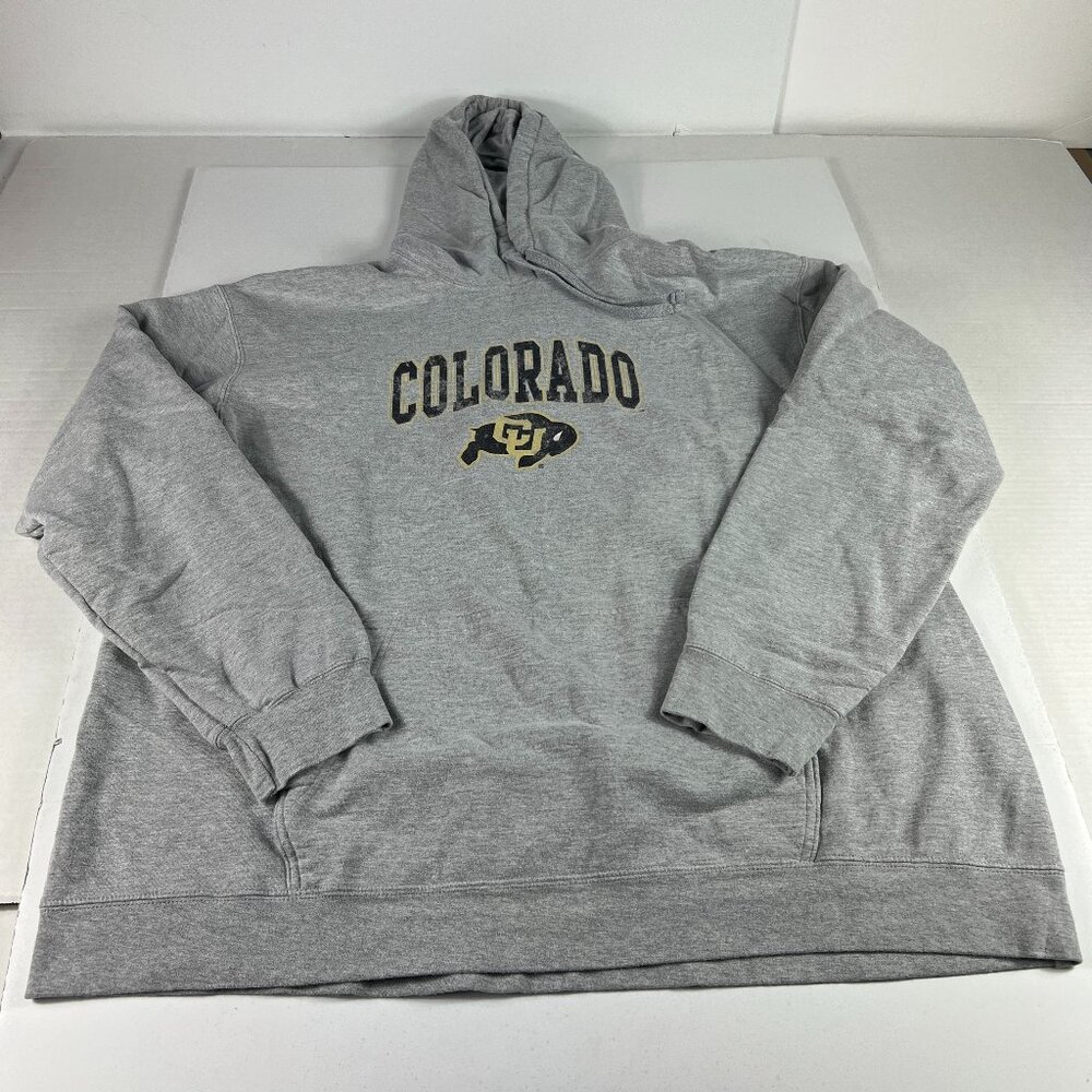 Colorado Buffaloes Sweatshirt Adult Extra Extra Large Grey Faded Pullover Hoodie
